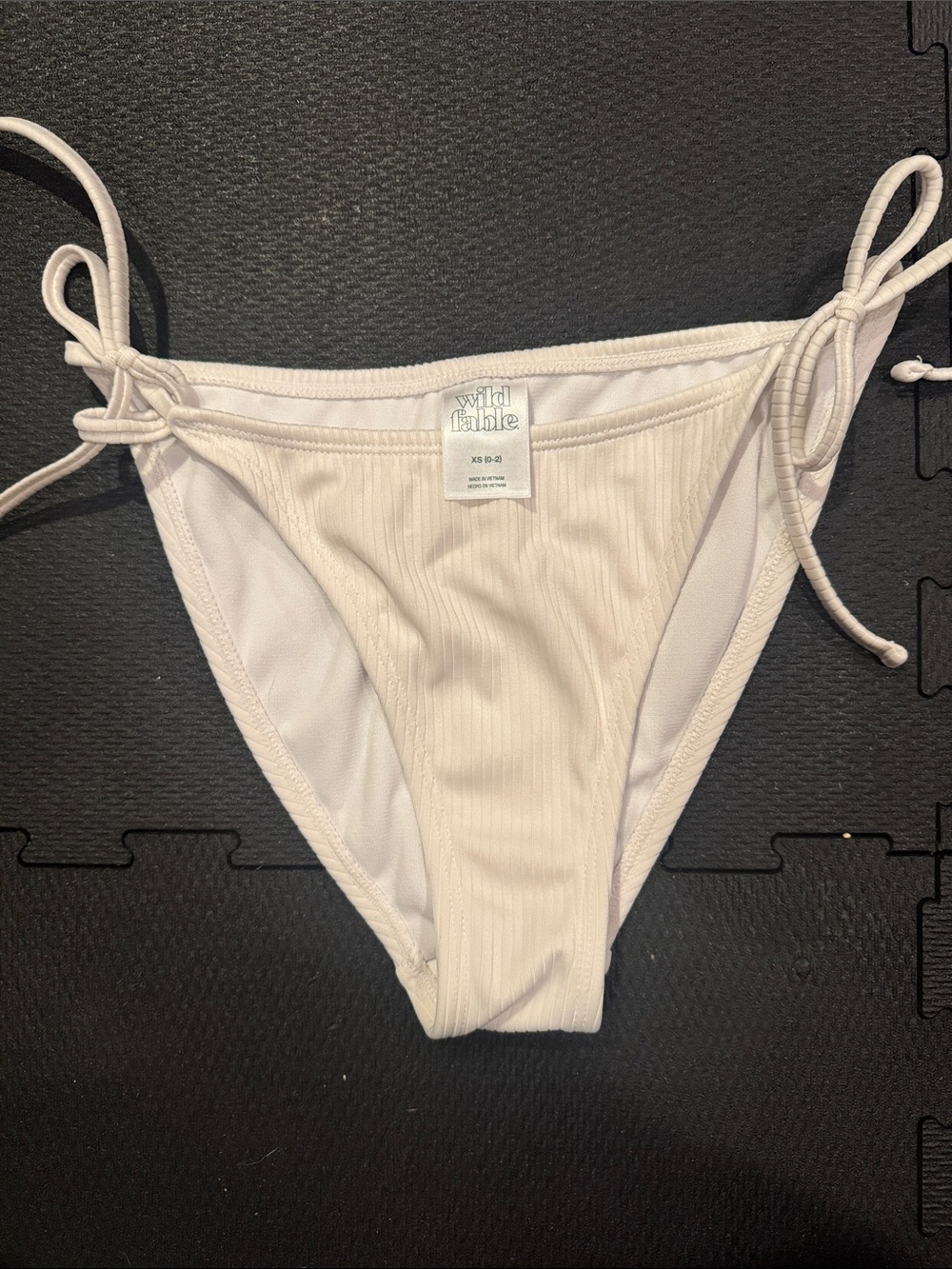 wild fable White Ribbed Tie-Side Bikini Bottoms